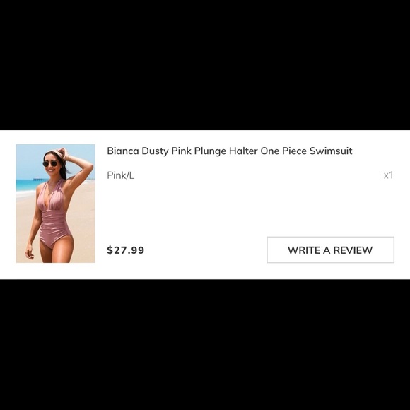 CUPSHE Bianca Dusty Pink Plunge Halter One Piece - Picture 7 of 7